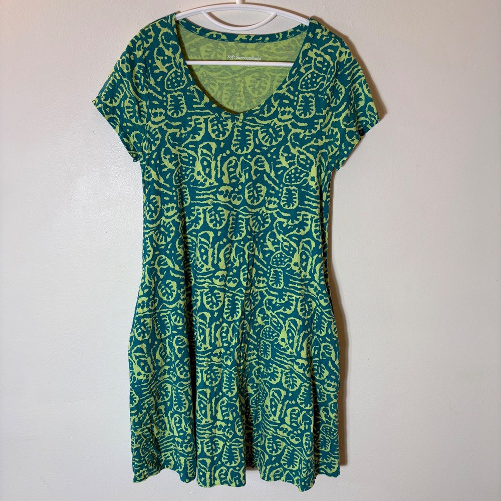 Soft Surroundings Santiago Gaia Dress in Tropical Green Size‎ Small Petite - Picture 2 of 8